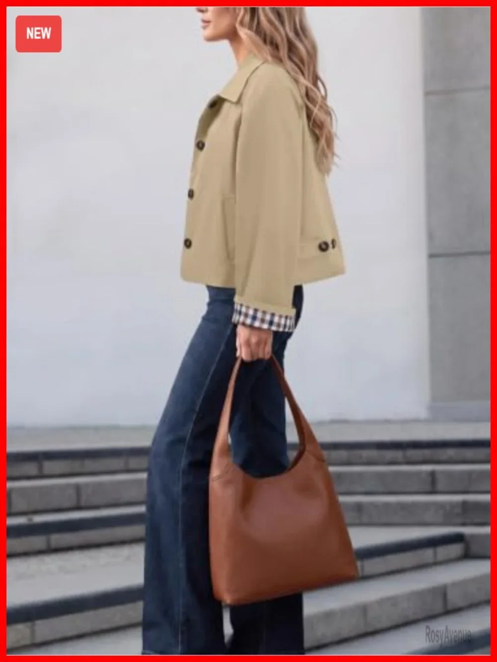 Cropped Trench Coat Oversized Lightweight Casual Jacket